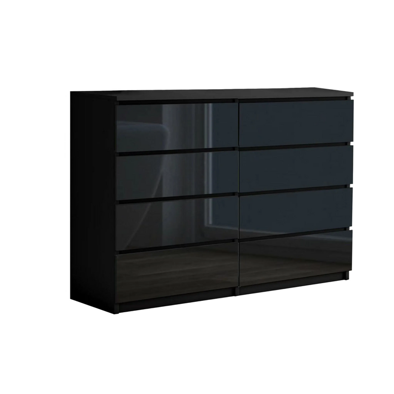 Chest of Drawers – 8 Drawer Storage Unit Black