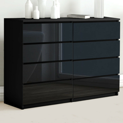 Chest of Drawers – 8 Drawer Storage Unit Black