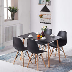 Modern 5-Piece Dining Table Set – White or Black