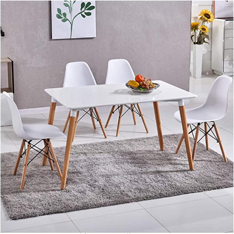 Modern 5-Piece Dining Table Set – White or Black