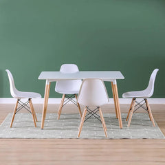 Modern 5-Piece Dining Table Set – White or Black