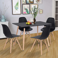 Modern 5-Piece Dining Table Set – White or Black