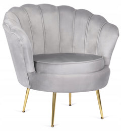 Velvet Fabric Shell Chair High Back Accent Arm sofa Chair