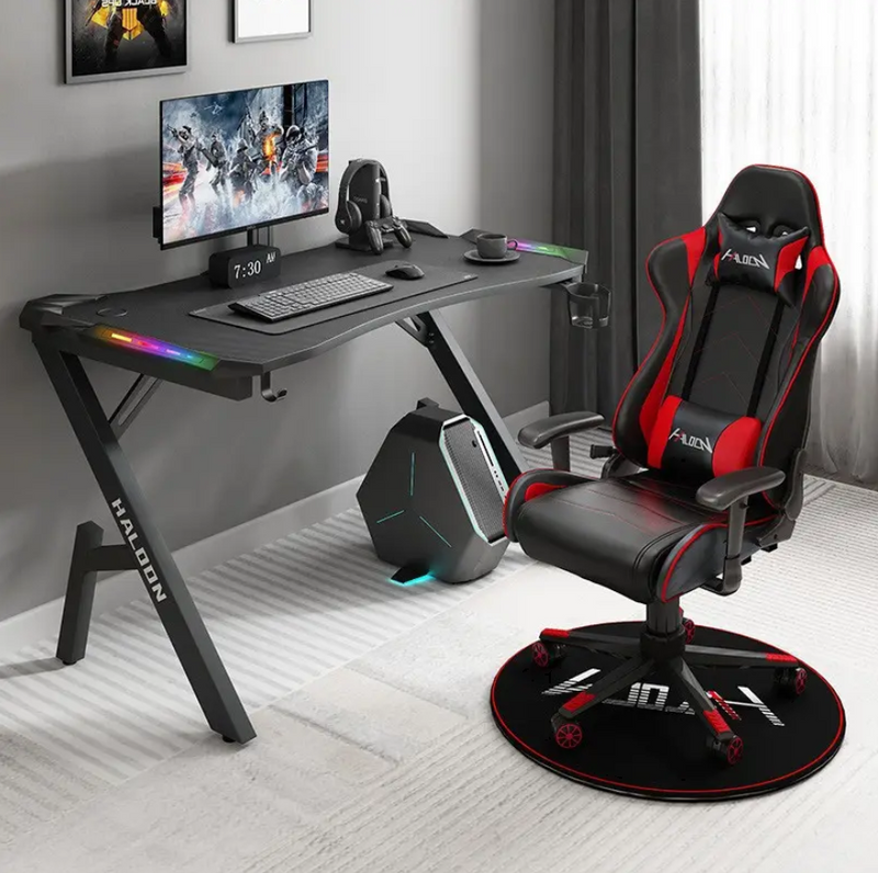 Gaming Desk Computer Desk with LED Light