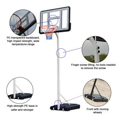 Adjustable Portable Basketball Hoop 2.6 M