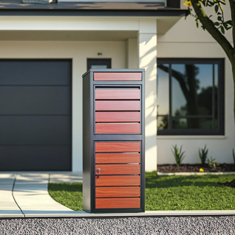 Outdoor Letterbox Free-Standing Metal Parcel Delivery Box 1000x380x365 mm