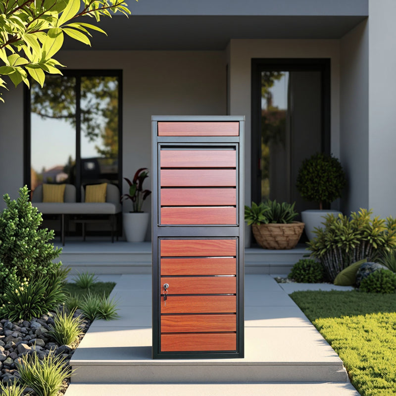 Outdoor Letterbox Free-Standing Metal Parcel Delivery Box 1000x380x365 mm