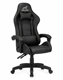 Gaming Desk with RGB Lights & Relaxio Gaming Chair – Black Combo set