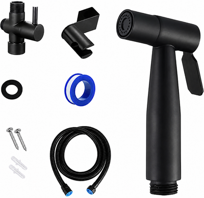 Bathroom Handheld Bidet Sprayer Kit – Black Toilet Spray Set
