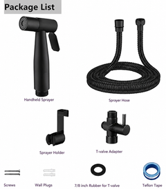Bathroom Handheld Bidet Sprayer Kit – Black Toilet Spray Set