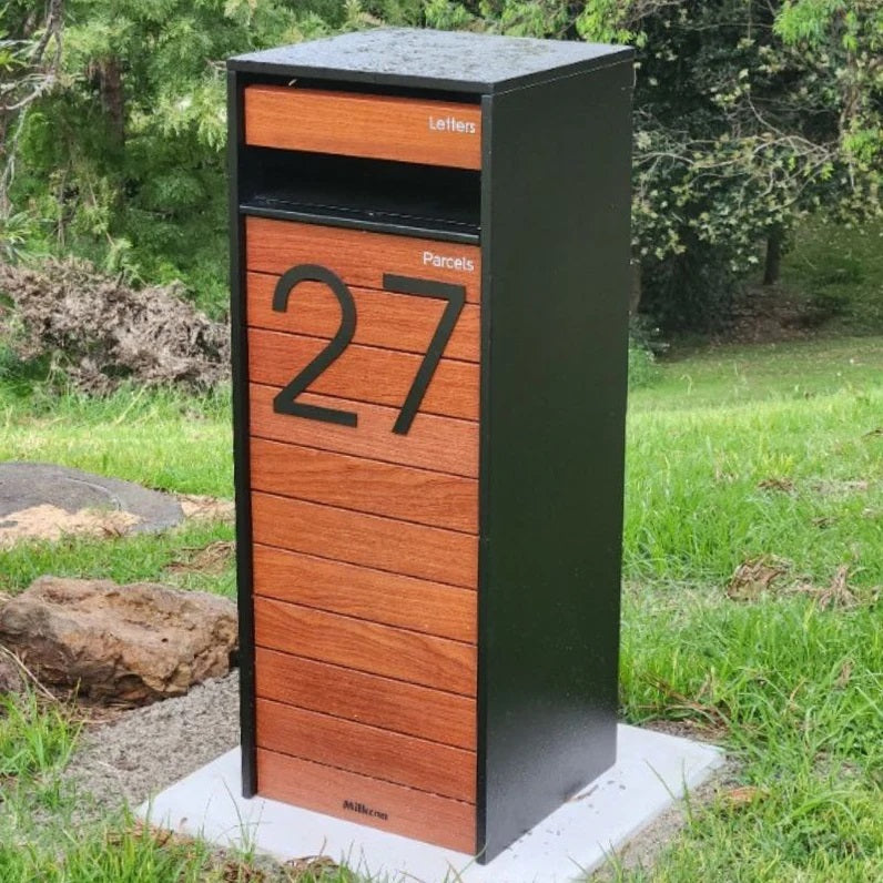 House Number Letterbox Number Stick On Slim 120mm - Black Iron