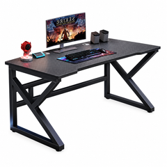 Ergonomic 100CM Gaming Desk & Leather Back Massage Office Chair with Footrest - Combo Setup