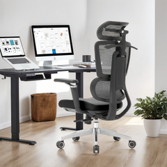 Premium Ergonomic Mesh Office Chair with Adjustable 3D Headrest, 5D Armrests & Reclining Back Support