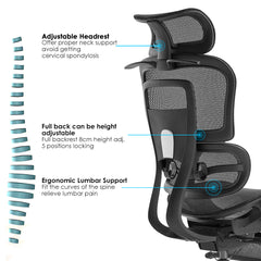 Ergoflex Pro High Back Mesh office chair with Footrest