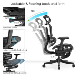 Ergoflex Pro High Back Mesh office chair with Footrest