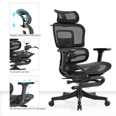 Ergoflex Pro High Back Mesh office chair with Footrest