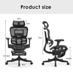 Ergoflex Pro High Back Mesh office chair with Footrest