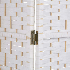 4 Panel Decorative Room Divider – Foldable Privacy Screen White