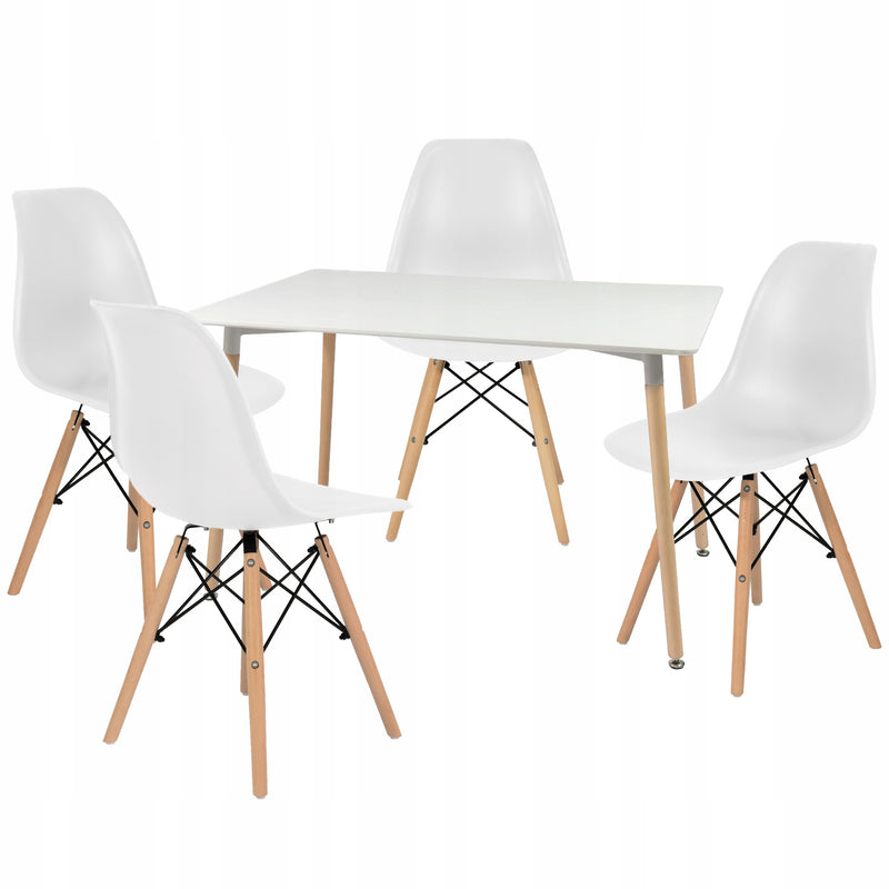Modern 5-Piece Dining Table Set – White or Black