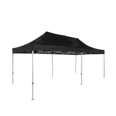 Black outdoor canopy tent on a white background