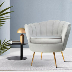 Velvet Fabric Shell Chair High Back Accent Arm sofa Chair