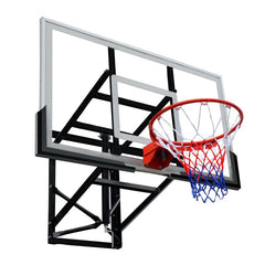 Height Adjustable Wall Mount Basketball Hoop With PC Backboard 140x80cm