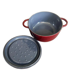 Enameled Cast Iron Casserole Pot 28cm – Non-Stick Deep Cooking Pot with Lid