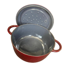 Enameled Cast Iron Casserole Pot 28cm – Non-Stick Deep Cooking Pot with Lid