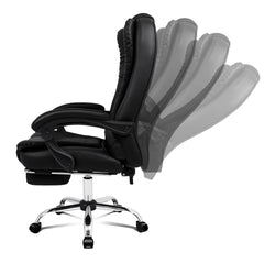 Gaming Desk with RGB Lights & Leather Execuative Back Massager office Chair With Footrest- Gaming Setup