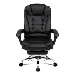 Ergonomic 100CM Gaming Desk & Leather Back Massage Office Chair with Footrest - Combo Setup