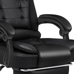 Ergonomic 100CM Gaming Desk & Leather Back Massage Office Chair with Footrest - Combo Setup