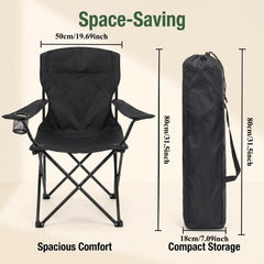 Camping Chair with Cup Holder and Carry Bag
