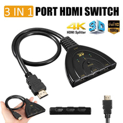 HDMI 3 in 1 Out Switch Box HUB v1.4b Adapter Splitter 4K Full HD