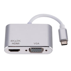 Type C Hub Adapter to HDMI VGA Video Converter 2 in 1 USB Docking Station