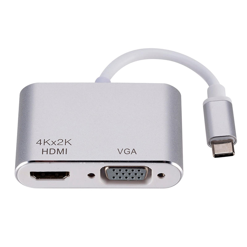 Type C Hub Adapter to HDMI VGA Video Converter 2 in 1 USB Docking Station