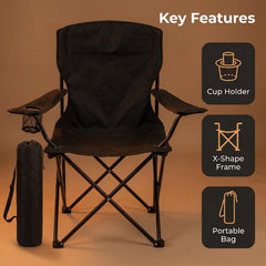 Camping Chair with Cup Holder and Carry Bag