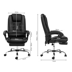 Leather Executive Office Chair With Foot Rest