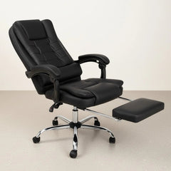 Leather Executive Office Chair With Foot Rest
