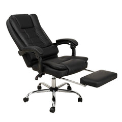Ergonomic 100CM Gaming Desk & Leather Back Massage Office Chair with Footrest - Combo Setup