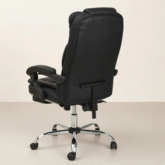 Gaming Desk with RGB Lights & Leather Execuative Back Massager office Chair With Footrest- Gaming Setup