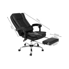 Leather Executive Office Chair With Foot Rest