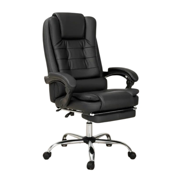 Leather Executive Office Chair With Foot Rest