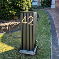 Letterbox Number House Number Stick On Slim A & B - Stainless Steel