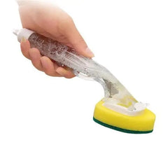 Kitchen Dispenser Sponge brush - 1 Handle+5 Sponge +  Snap Deal.