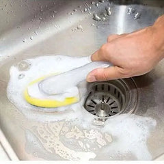 Kitchen Dispenser Sponge brush - 1 Handle+5 Sponge +  Snap Deal.