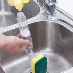 Kitchen Dispenser Sponge brush - 1 Handle+5 Sponge +  Snap Deal.